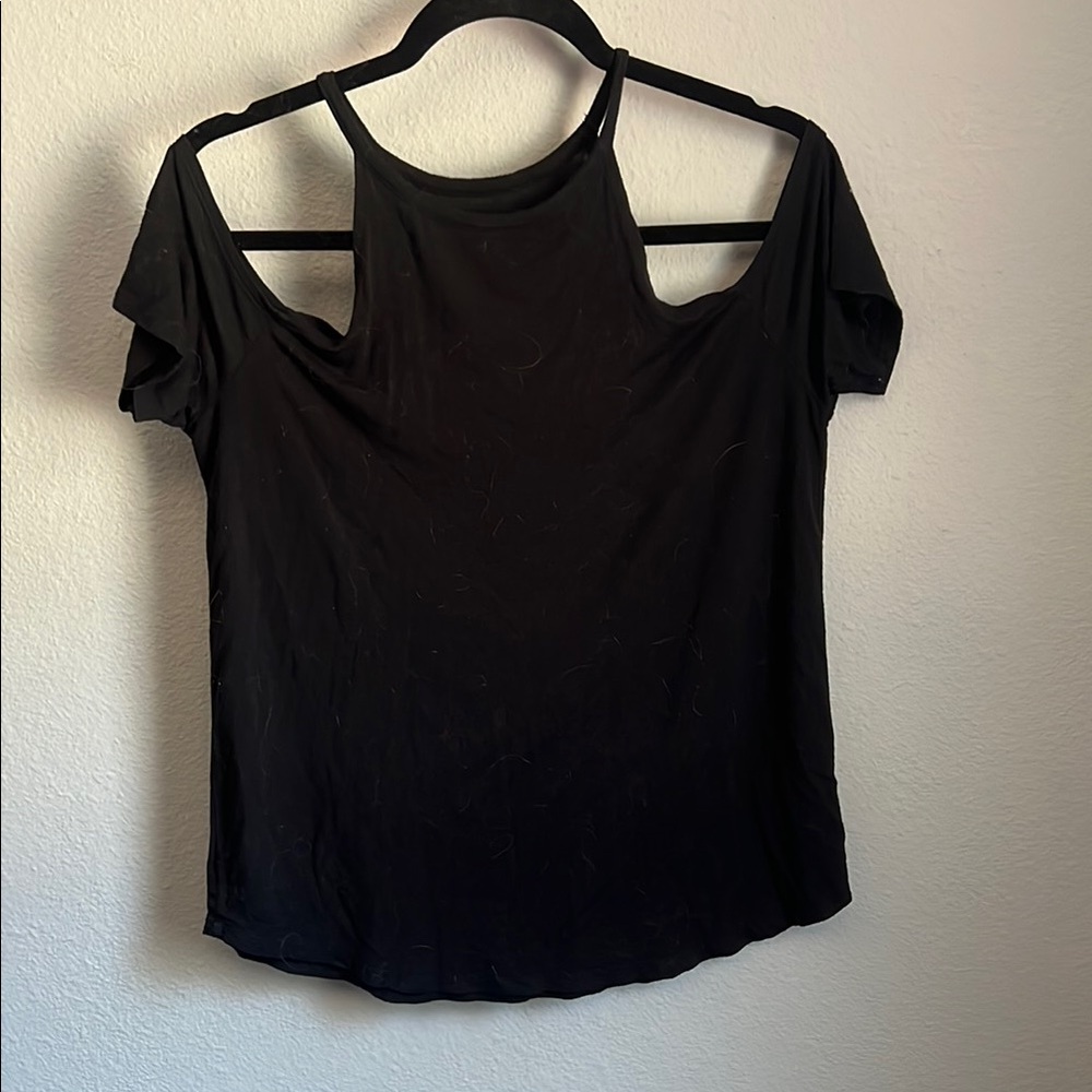 Women's Black Cold Shoulder Top